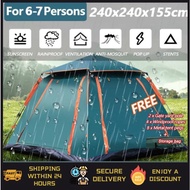 6-7 Person Tent For Camping Waterproof Outdoor Camping Tent Big Space Double Layer Automatic Tent