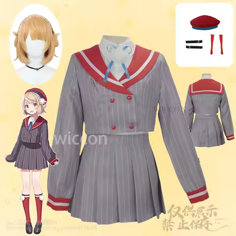 Hololive Vtuber Cosplay Shigure Ui Anime Costume Jirai Kei Kawaii Uniform JK School Uniform Dress Lo