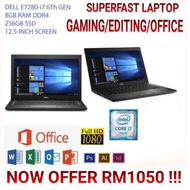 LAPTOP SUPER LAJU, DELL LATITUDE E7280 CORE I7 6TH,8GB RAM DDR4 ,SSD ,CAMERA