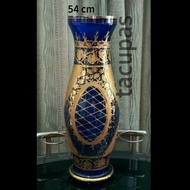 Kristal Bohemia Ceko Crystal Bohemian Boro Original Vase Blue