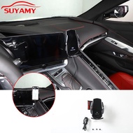 Car Phone Holder Navigation Bar Mobile Phone Bracket Gravity Wireless Charge For Corvette C8 Stingra