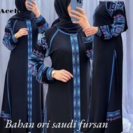 ABAYA ORI ACEH BORDIR SIMPLE MEWAH FULL KLOK UMBRELLA TANGAN KANCING