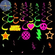 TasteTasty 5/10/20pcs Glowing Hanging Swirl Party Decorations Colorful Fluorescent Swirl Streamers N