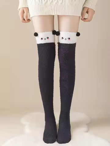 Womens Fuzzy Socks Slipper Winter Fluffy Comfy Cozy Socks Cabin Warm Home Socks Cute Knee High Socks