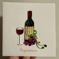 🍷全新 Quilling Card 捲紙葡萄酒 祝賀卡 心意卡