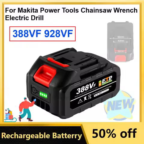 388VF 928VF Li-ion Battery with LED Indicator Light for Makita Power Tools Chainsaw Wrench Electric 