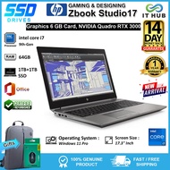 HP ZBOOK STUDIO 17 G6 CORE i7/ NVIDIA QUADRO 6GB GRAPHIC CARD/ 17.3"INCH SCREEN SIZE/ WINDOWS 11PRO/
