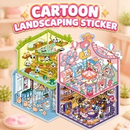 DIY Cute Cartoon Landscaping Sticker 3D House