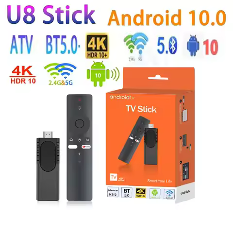U8 TV Stick Android 10.0 TV Box HDR H313 Wifi BT5 smart TV 2.4G 5G 4K HD smart TV BOX Voice Remote S