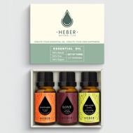Set 3 Chai 10ml Tinh Dầu Xông Phòng Có Trẻ Em Heber Natural Life 100% Thiên Nhiên Nguyên Chất Cao Cấ