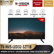 NVISION 32 inch HD LED TV / TV-NVS-LED32-32T1B NVISION 32T1B 32"  32T1B Built-in Speakers with Multiple Imputes HDMI USB Ports and Remote U LED USB HD VGA HDMI RCA VESA WIDE TV  Full HD TV  V320 LED SLIM  TV MONITOR