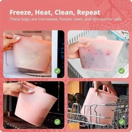 Greater Reusable Silicone Food Storage Bags Stand Up Zip Multi-Use Storage containers Dishwasher Mic