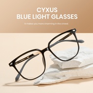 Cyxus Reverse Wing Square Round Frame Anti-blue Light Glasses TR90+ Metal Frame Protects Eyes Anti-r
