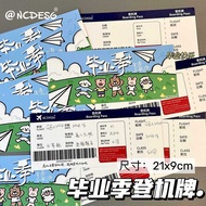 Small Animal Boarding Pass Creative University High School Graduation Gift Souvenir Youth Postcard G