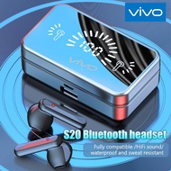 ♥ SFREE Shipping+Readystock♥VIVO Mirror Digital Display Wireless Bluetooth Headset 5.1 Touch Tws Business Sports Headset