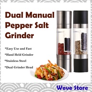 Dual Way Hand Held Grinder Pengisar Lada Hitam Stainless Steel Salt Pepper Grinder Manual Dual Way G