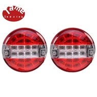 2Pcs 12V 24V 4 Inch LED Car Truck Rear Tail Light Signal Light Indicator for Trailer Truck Bus Boat Caravan Van Lorry