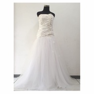 preloved bridal wedding gown gaun pengantin mermaid tulle bunga 3d