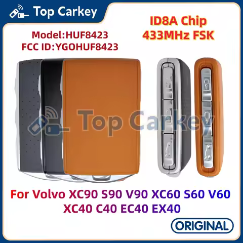 TopCarkey YGOHUF8423 Original Smart Key 8A Chip 433MHz for Volvo XC90 S90 V90 XC60 S60 V60 XC40 C40
