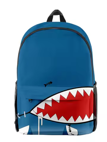Hip Hop Youthful Hololive Gawr Gura Student School Bags Notebook Backpacks 3D Printed Oxford Waterpr