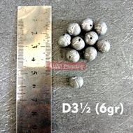 D31⁄2 Fishing Lead (6gr) ~ Center Hole Weight Fishing Lead