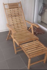 割價‼️簡約經濟楠竹躺臥折叠椅連腳櫈|Simplicity Economic Solid Bamboo Foldable Rest Chair, with foot Stool [悠閒椅, 折叠椅, 