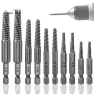 Screw Extractor Set,10 Pcs Screw Extractor,1/4inch Hex Shank Broken Screw Extractor,Screw Remover & 