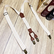 Retro Casual Suspenders Belt Unisex Y-Shaped Four-Clip Strap British All-Match Groomsmen Suspenders 