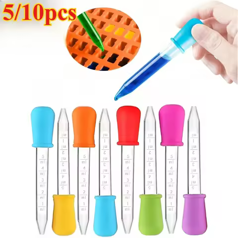 5-10pcs5ml Small Silicone Plastic Pipette Eye Dropper with Bulb Dropper Feeding Medicine Liquid Eye 