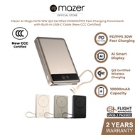 (CCC Certified) Mazer Powerbank Qi2 10000mAh Wireless Powerbank PD30W | USB-C Cable | Ai Display