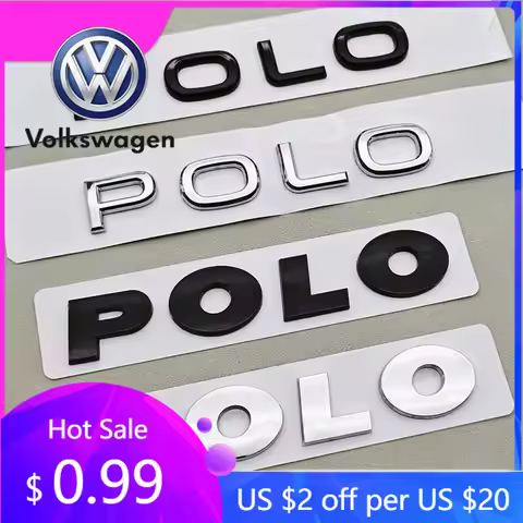 2026 Hot For Volkswagen VW 3D ABS Logo Polo Letters Badge Car Rear Trunk Emblem Sticker for Volkswag