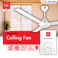 KDK Non-Remote 48" 60" K12V0 K15V0 Ceiling Fan 3 Metal Blade Regulator Control SIRIM Kipas Siling 3 