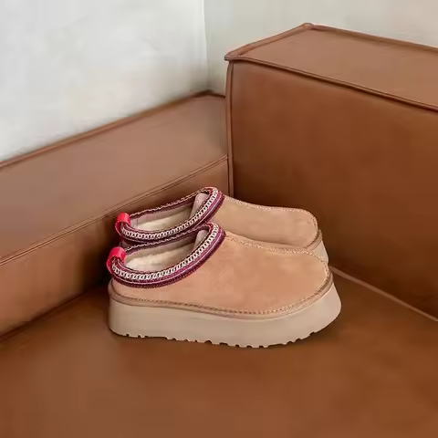 2027 New Classic Ultra Mini Platform Boots Leather Suede Wool Comfort Winter Womens Fur Slippers K98