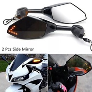 Big Discount-Motorcycle Side Mirror with Steering Indicator Light for the Screw Position is 2.2cm-6.