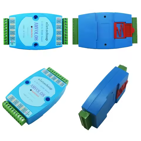 8 Channel Analog Output 0-10V 0-5V AO Module RS485 Modbus RTU To Voltage PLC Remote IO Expansion Boa
