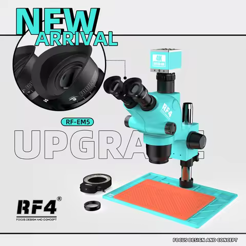RF4 HDMI 1080P 4K HD Camera PBC Repair Optical Instrument 6.5X-65X Triocular Zoom Microscope RF6565T
