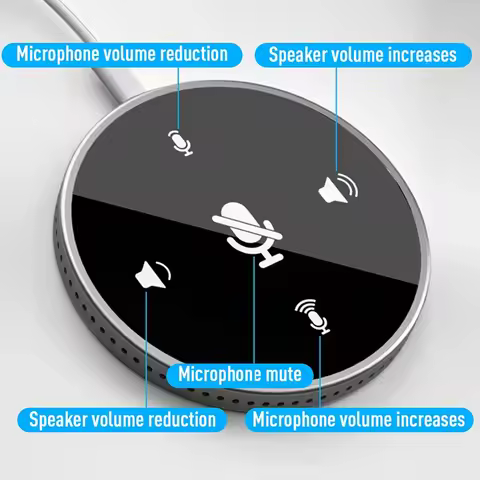 Wireless Conference Speaker 360° Voice Pickup Meeting Microphone Mini Desktop Condenser Boundary Mic