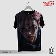 3D PRINT T-SHIRT DISTRO 3R UNISEX ADULTS & CHILDREN ANIME MOTIF JUJUTSU RYOMEN SUKUNA FACE ( RYM SK 