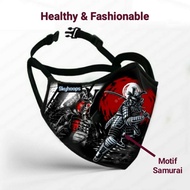 Masker Kain Cowok Keren Motif Samurai