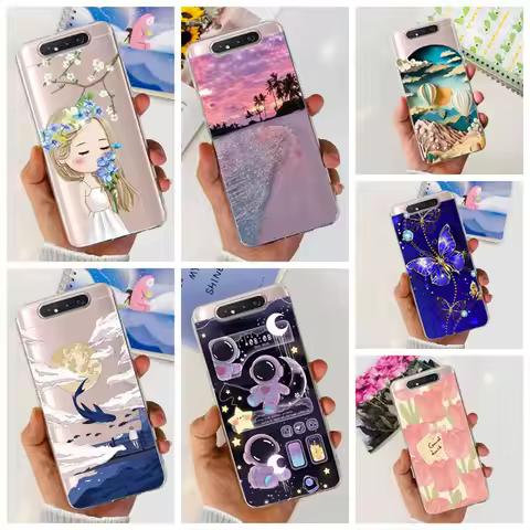 For Samsung Galaxy A80 SM-A805F Case Beautiful Girl Soft Silicone TPU Cover For Samsung A80 A90 6.7"