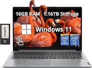 Lenovo IdeaPad 1i 15.6" FHD Touchscreen Laptop, Intel i3-1215U, 16GB RAM, 1.16TB Storage(1TB SSD+160