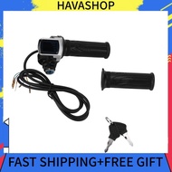 Havashop Electric Throttle Grip Handlebar Easy Installation LED Power Indicator for Bicycles Scooters