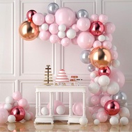 Pink Chrome Rose Gold Balloon Arch Garland 4D Ballon Wedding Birthday Baby Shower Party Background D