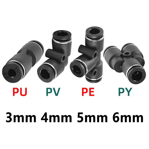 PU PV PE PY Miniature Pneumatic Quick Connector Pipe Hose 3mm 4mm 5mm 6mm Direct T-way Y-type Quick-
