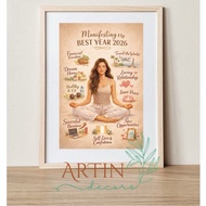 Manifest Goals 2026 Poster Art Frame / Vision Board Health Goals Poster