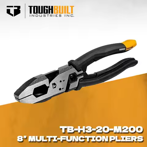 TOUGHBUILT TB-H3-20-M200 8"Industrial Grade Labor Saving Multi-Functional Flat Cut Wire Pliers Hand 