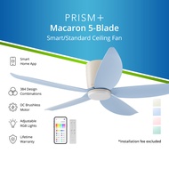 PRISM+ Oasis Pro Macaron Ceiling Fan | 5 Blades | Integrated Dimmable Lights | 6 Speed Selection NRG