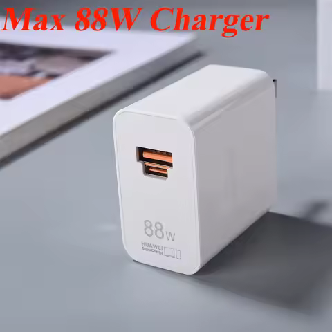 HUAWEI Mate 60 P60 Pro 88W EU/US Super Fast Charger USB A/C PD Power Adapter 6A Dual Type C Cable Fo
