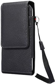 DFV mobile - Leather Holster Case Belt Clip Rotary 360 with Card Holder and Magnetic Closure for NUBIA X (2018) - Black
