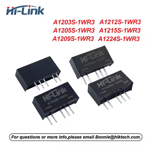 Hi-Link Dual Output 1W 12V to 3.3V/5V/9V/12V/15V/24V A1205S-1WR3 A1212S-1WR3 A1224S-1WR3 DC-DC Power